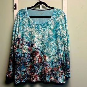 Cold water Creek long sleeve Waterfall Colored Top